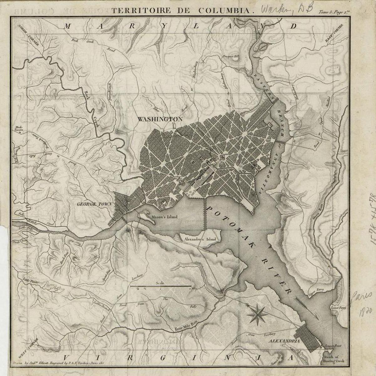 Antike Karte von Washington DC