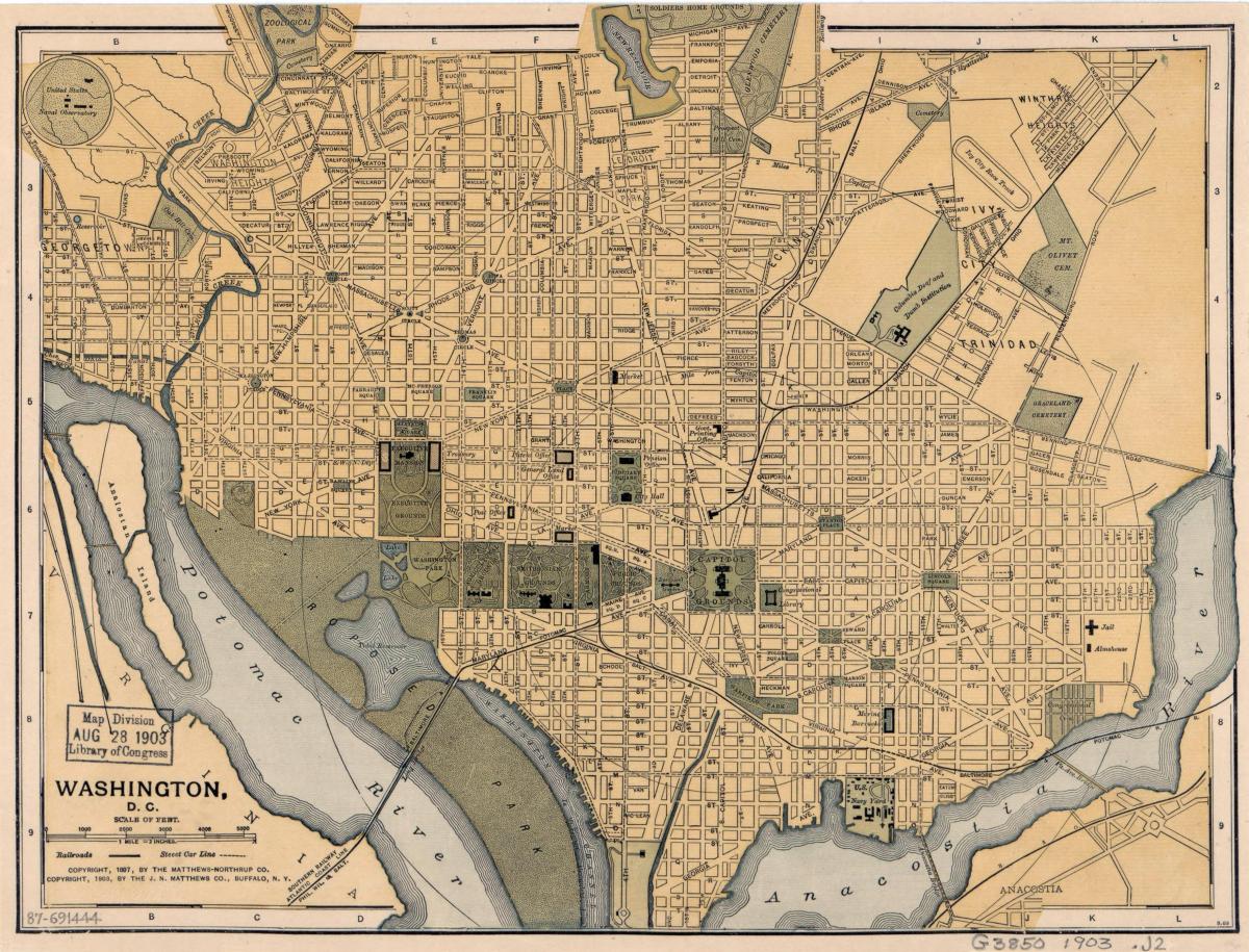 Historische Karte von Washington DC