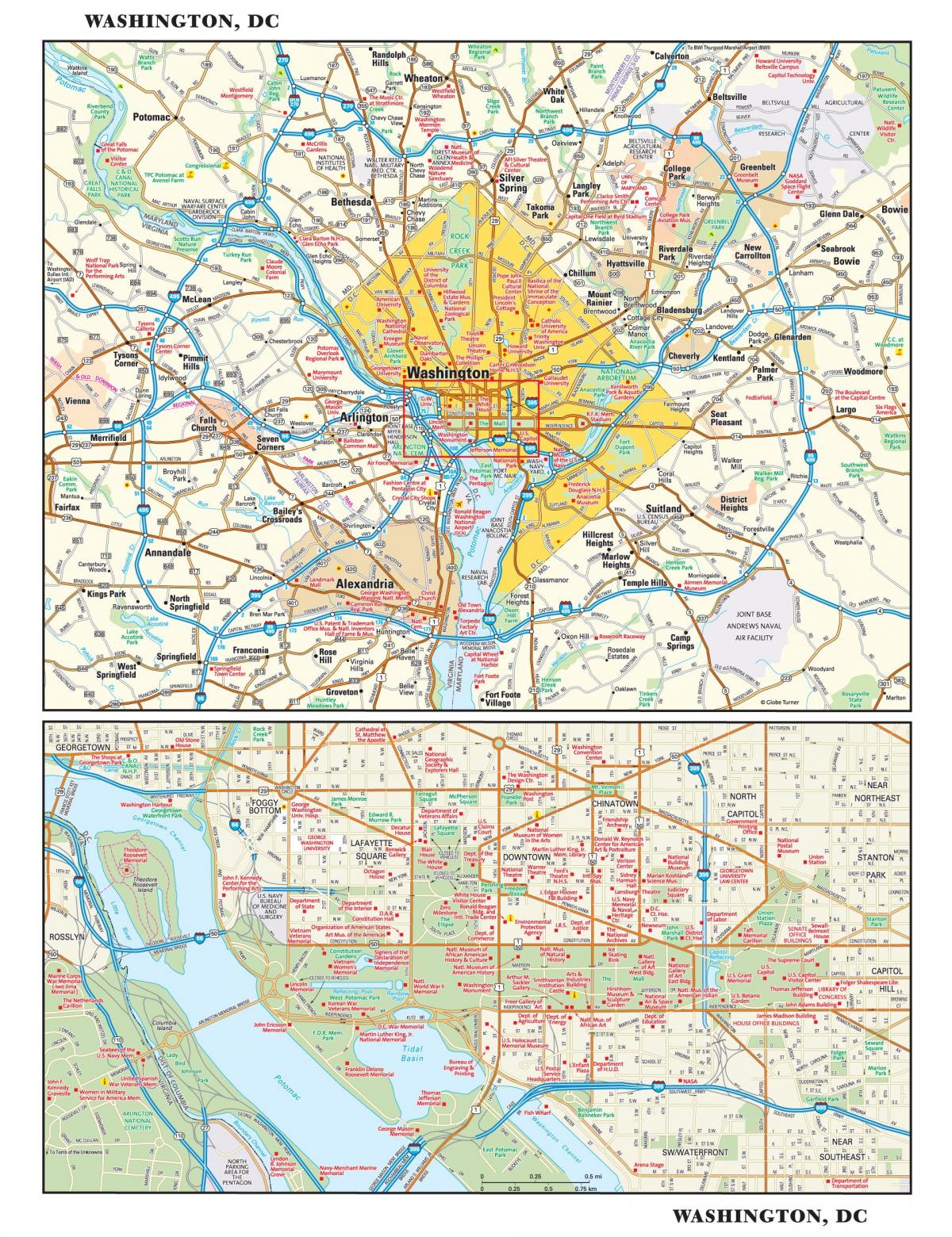 Stadtplan von Washington DC