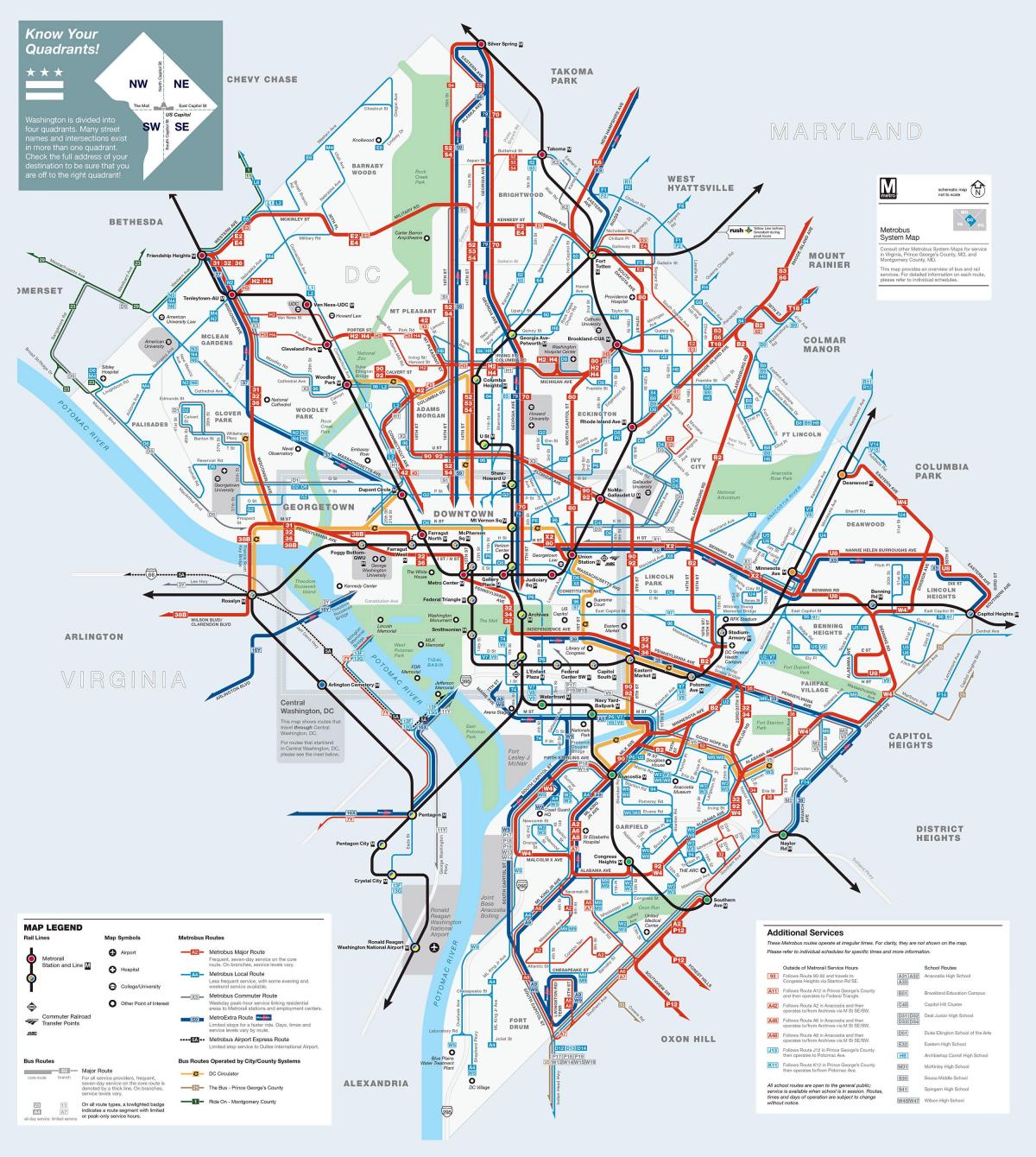 Verkehrskarte von Washington DC